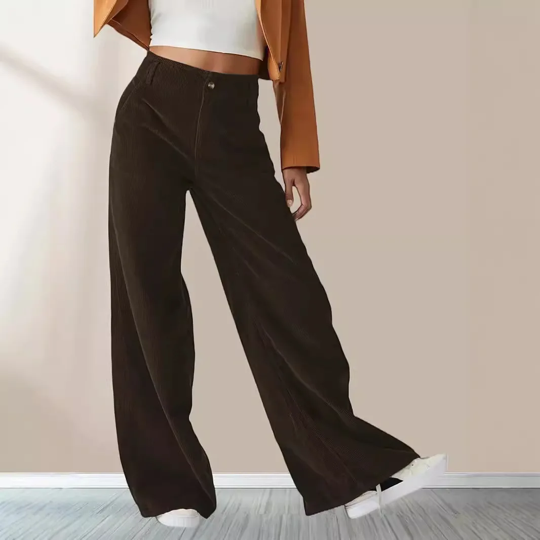 Trousers Women Streetwear 2025 Autumn New High Waist Straight Leg Pants for Women