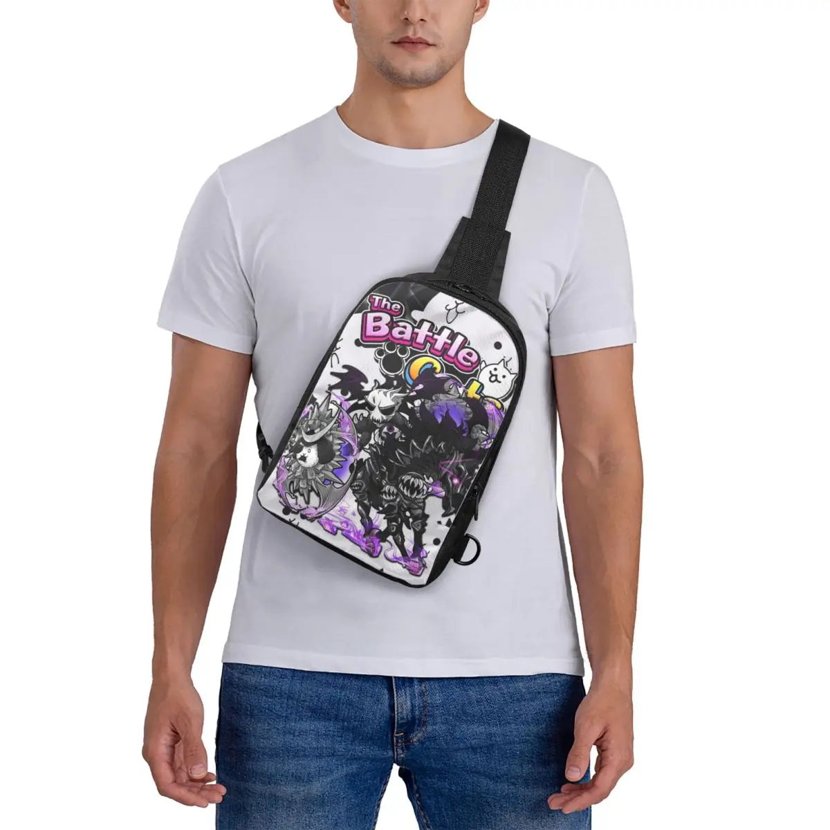 

Battle Cats - Miko Mitama Chest Bag Crossbody Backpack Sling Shoulder Bag For Men Travel Hiking Daypack