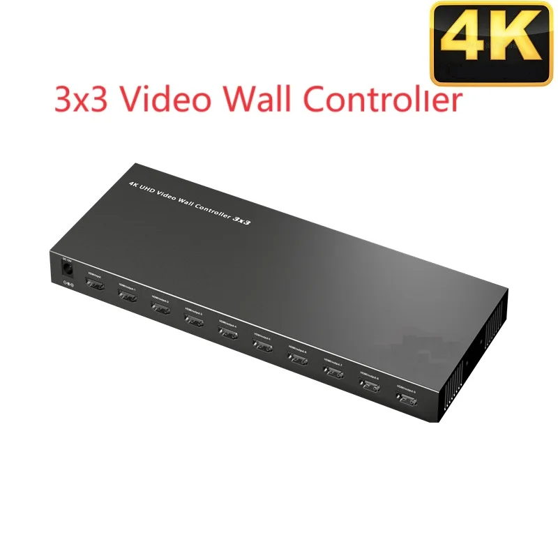 4K HDMI Video Vall Controller 3x3 1x2 1x3 2x2 2x3 3x1 3x2 2x4 Mode HDTV Splicer SPDIF 5.1 Aux Audio Extractor Remote Controller