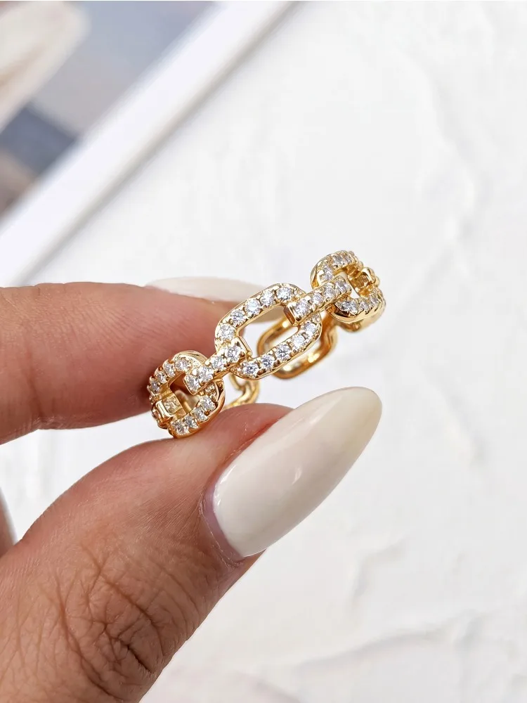 925 Sterling Silber Echter Runder Moissanit-Diamant mit Zertifikat Ringe für Frauen Jubiläum Hochzeit Edle Schmuckstücke – Detail 5