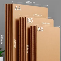 Notebook A5 Kraft Cover Vintage Diary Blank/grid/lined Stationery Planner Writing Paper for Students School Office Supplies 3
