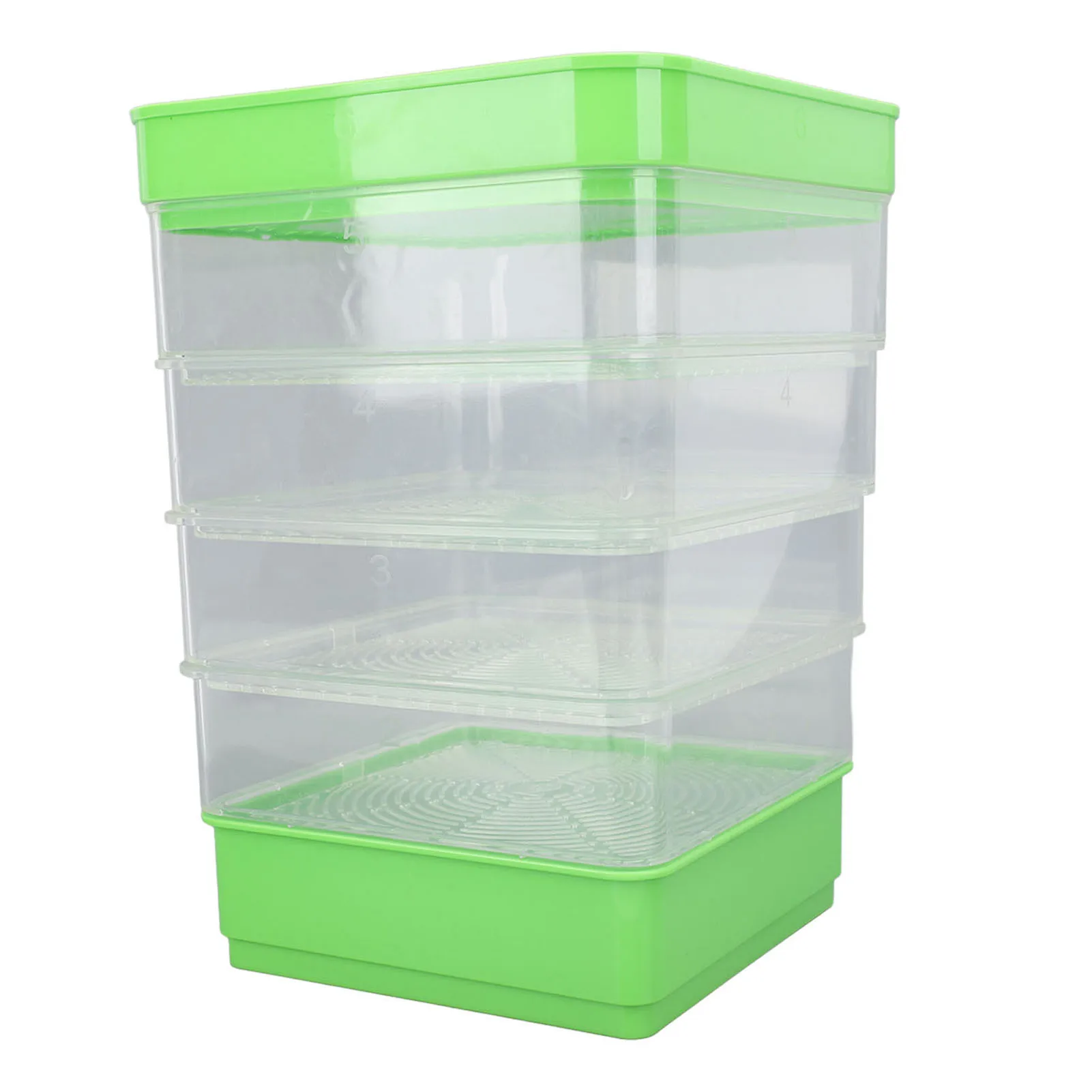 4 Tier Stackable Sprouter Kit Microgreens Growing Tray Bean Sprout Maker Space Saving Vegetable Seed Germination Box