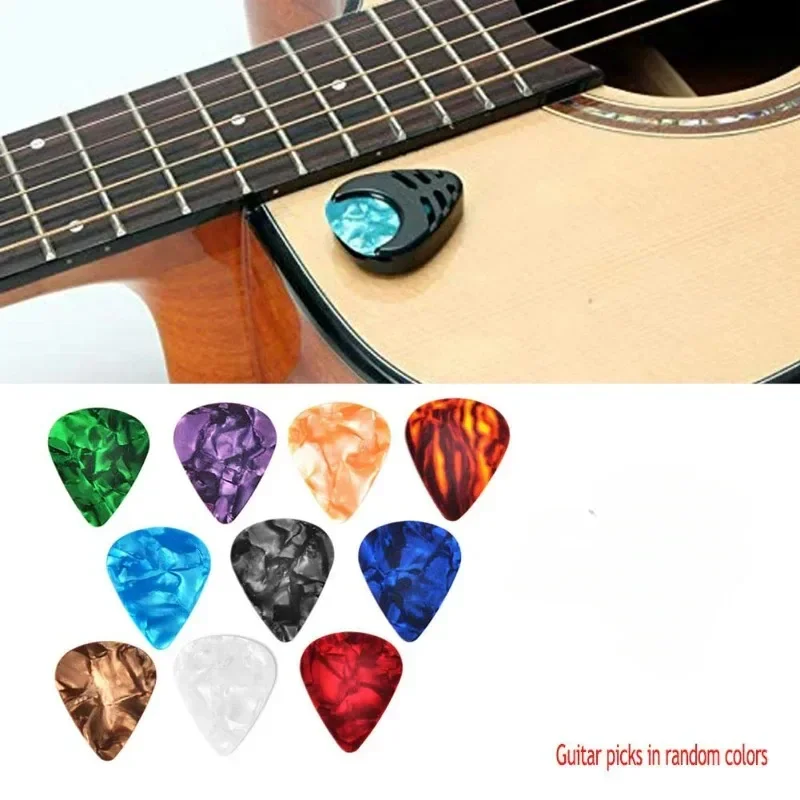 

10Pcs Guitar Picks & Guitar Pick Holder Set For Acoustic Guitar Electric Guitar/Bass Ukulele (Random Color)