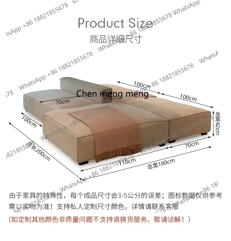 P32 Frosted cloth sofa double-sided horizontal hall, minimalist large flat living room sofa