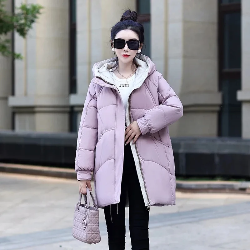 2023 New Winter Down Cotton Jackets Women's Over Size Clothing Long Parkas Slim Hooded Warm Winter Coats Female Overcoat 4XL