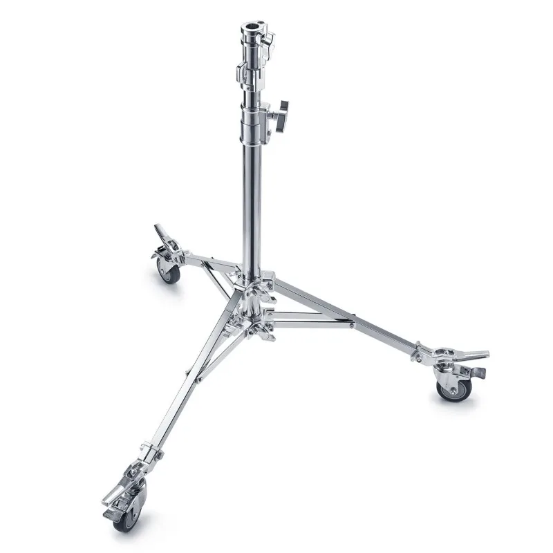 Durable Heavy duty Silver Light stand 15' Large roller Dolly Wheel Tripod Stand Professional