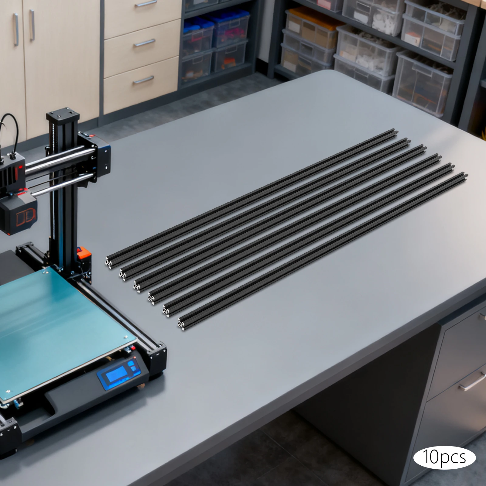 [10 шт. Алюминиевая экструзия с Т-образным пазом] 10 шт. Алюминиевый профиль 6063 — для 3D-принтера и деталей с ЧПУ — прочный, стабильный