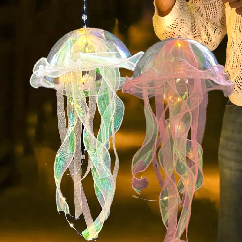 Luminous Jellyfish Lamp Colorful Luminous Toy Internet Celebrity Explosive Product Handheld Colorful Jellyfish Lantern