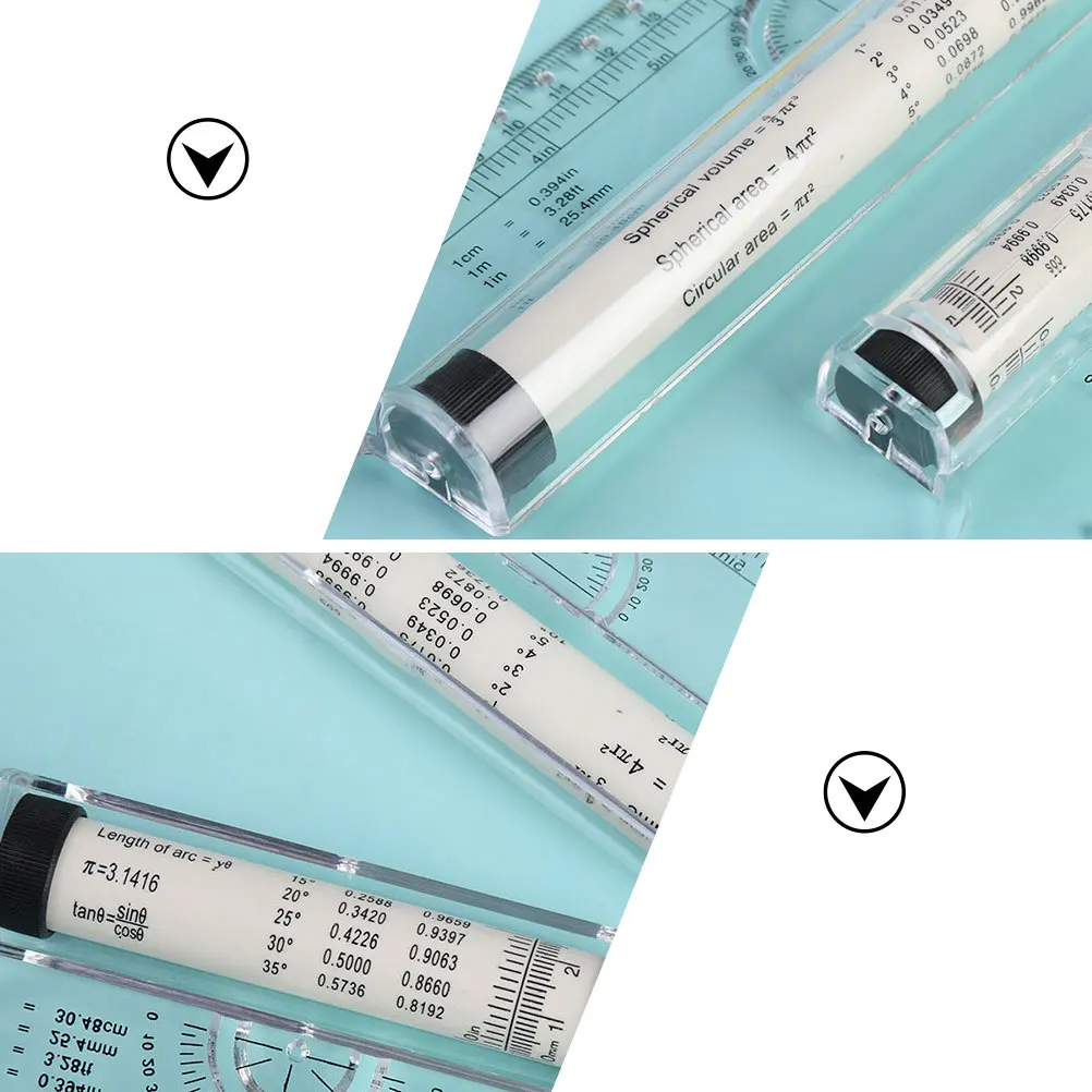 أداة قياس بلاستيكية متعددة الأغراض للمهندسين، بوصلة منقلة متعددة الاستخدامات، تصميم رسم خط متوازي #3