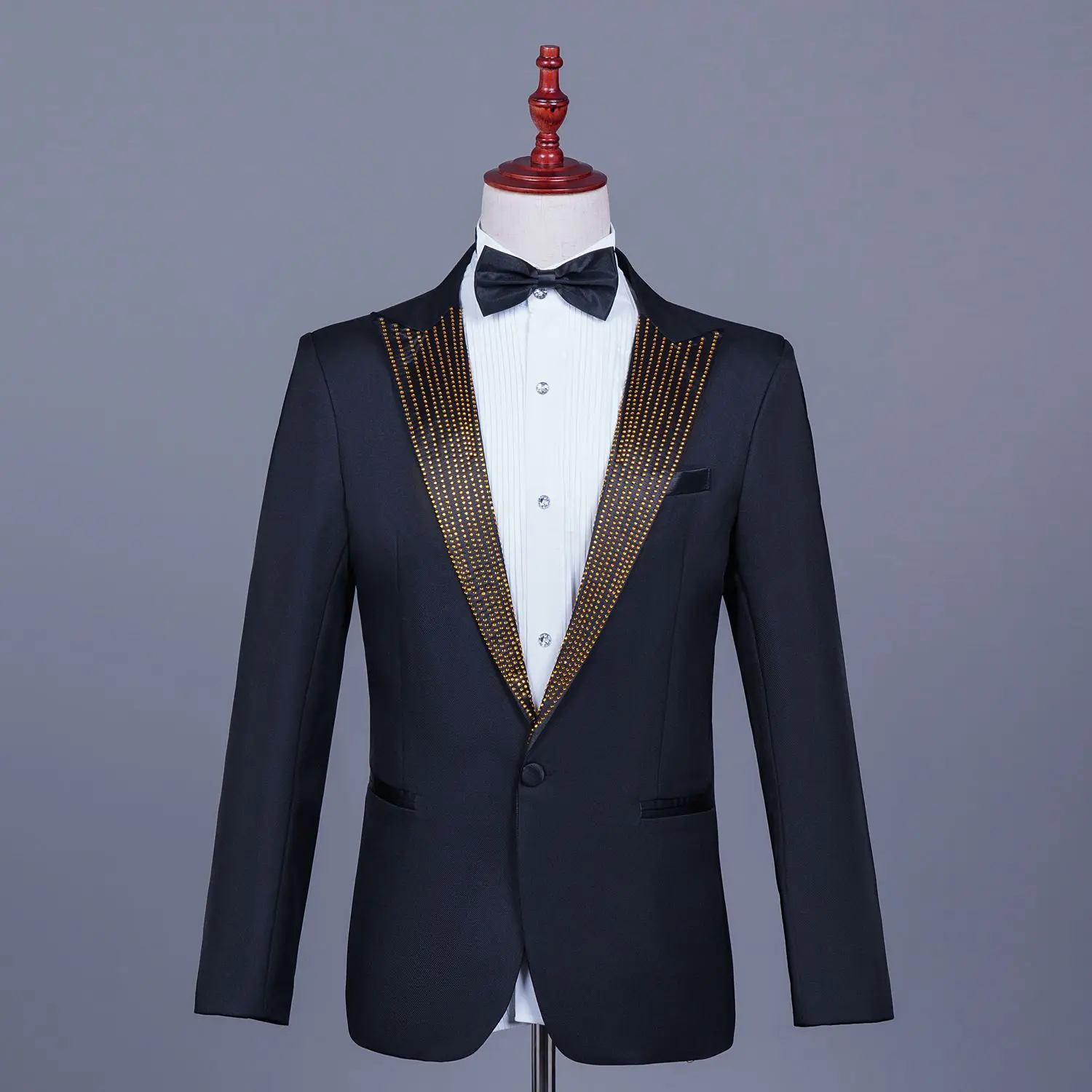 

Мужской костюм для выпускного вечера с воротником, горячее тиснение, костюмы с бриллиантами, костюм, платье для банкета, кантаты, сценические костюмы, мужские костюмы