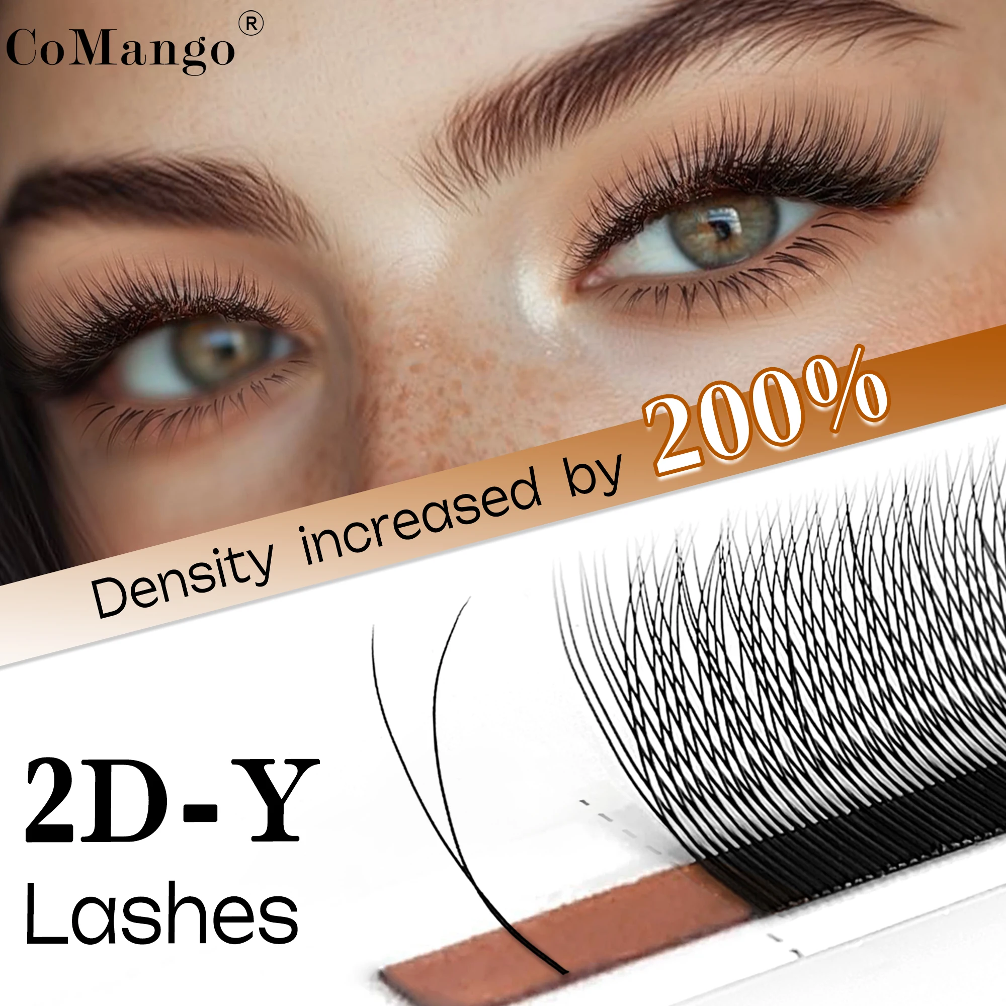 CoMango 2D Y (1D YY) Wimpernverlängerung 12 Reihen weiches russisches Volumen Mink natürliche falsche Wimpern Make-up-Zubehör