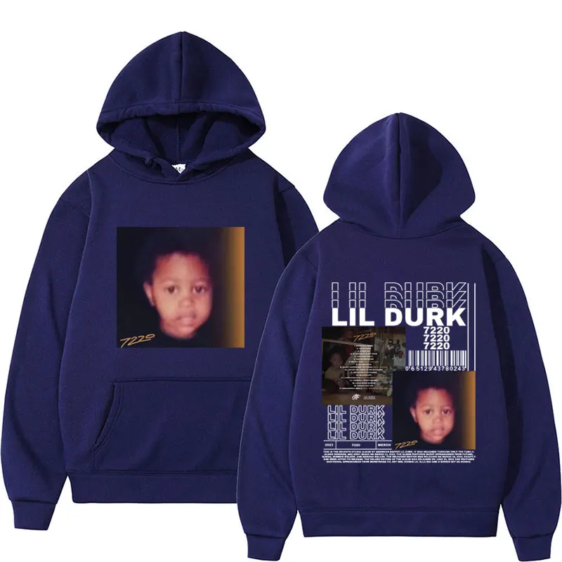 Rapper Lil Durk New Album Double Sided Print Hoodies Men Hip Hop Vintage Long Sleeve Hoodie Male Oversized Sweatshirt Streetwear