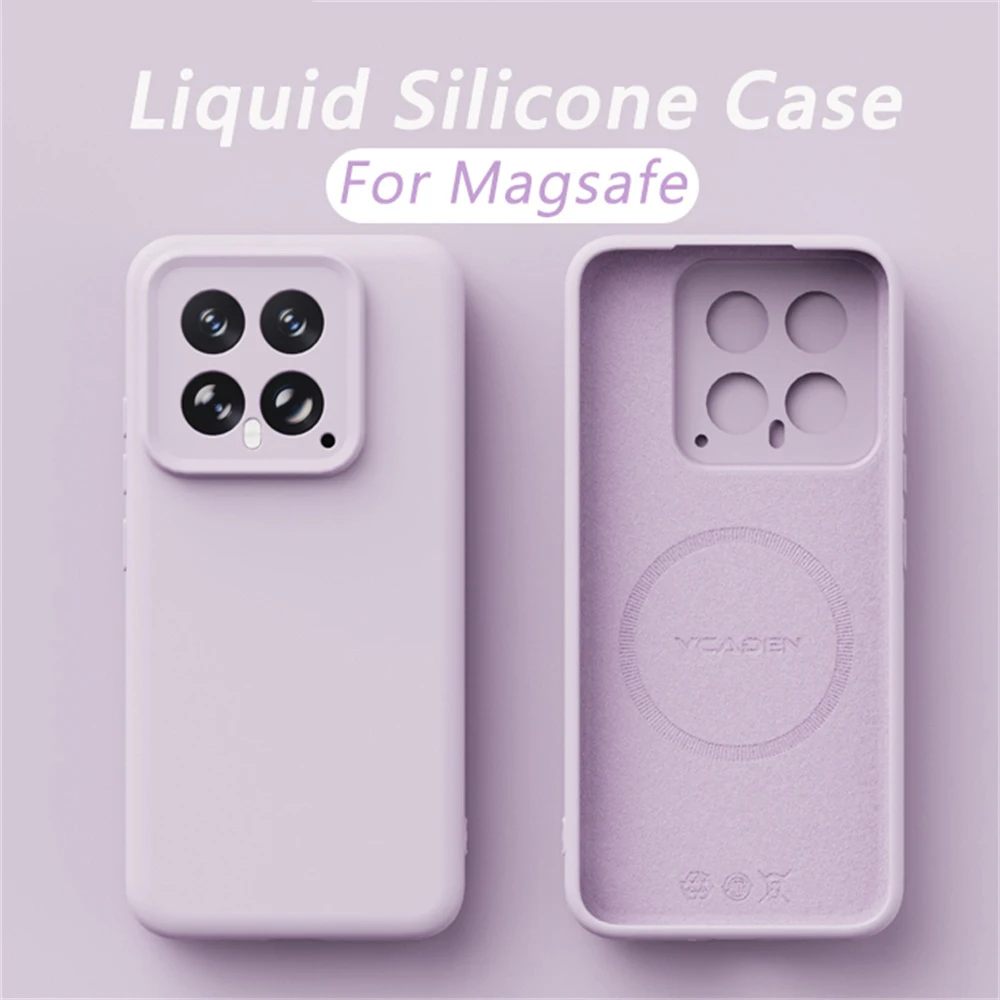 حافظة Magsafe الأصلية من السيليكون السائل لهاتف Xiaomi 15 14 13 Ultra 12 Redmi K80 K70 K60 K50 K40 Pro غطاء شحن لاسلكي مغناطيسي