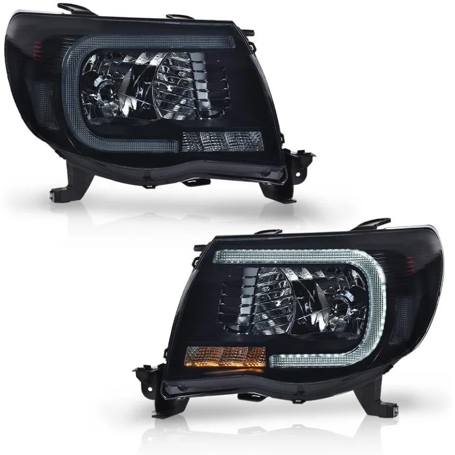 

Светодиодные фары для проектора Halo Tube в сборе, передняя фара, совместимая с Tacoma 2005-2011 годов с лампочками для водителя и пассажира