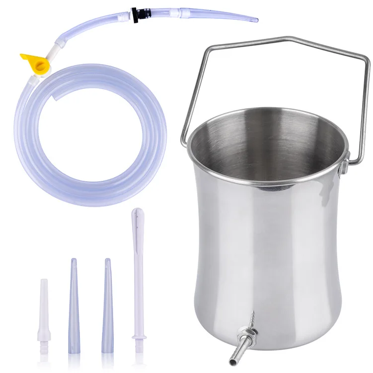 

2L Non-Toxic Enema Bucket Kit Stainless Steel Colon Cleansing Reusable Medical Grade Silicone Tubing Coffee Detox Female Hygiene