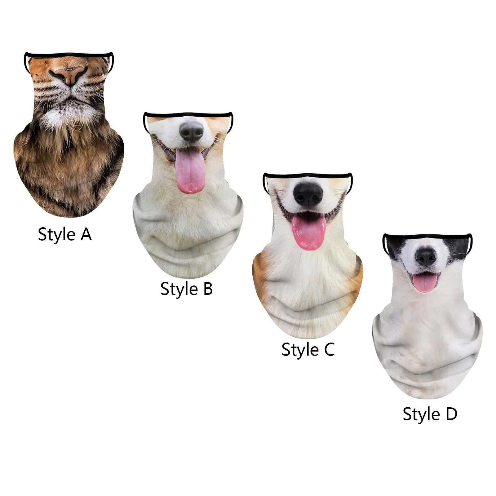 قناع الوجه للرقبة مع الأذن المعلقة لتغطية الأنف والفم والرقبة وشاح باندانا غطاء الوجه حماية من الغبار من الشمس للمشي لمسافات طويلة والجري