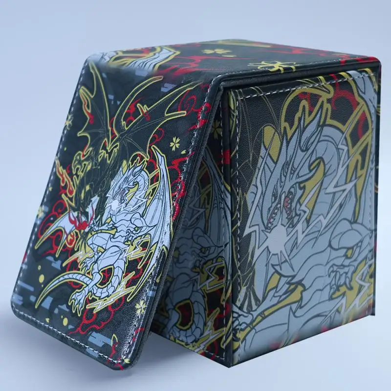 Yu-Gi-Oh! Card Box Blue-Eyes White Dragon Red-Eyes Black Dragon Diy Collection Card Storage Box Anime Peripheral Collection Gift