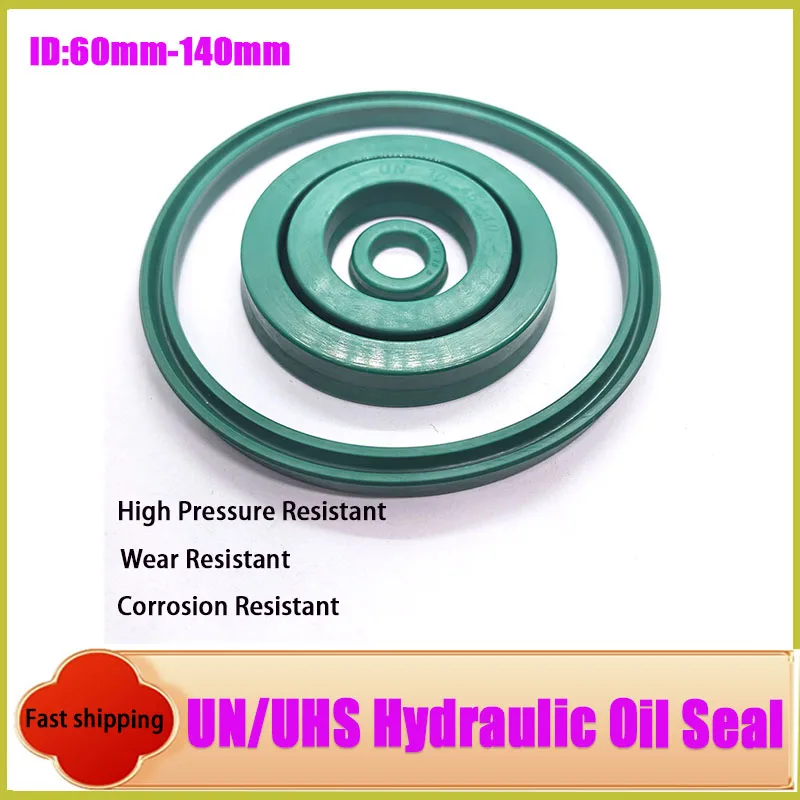 

2pcs-Leak‑Proof & Pressure‑Resistant Green UN‑Type PU Oil Seal, Universal U‑Cup Seal for Piston & Rod