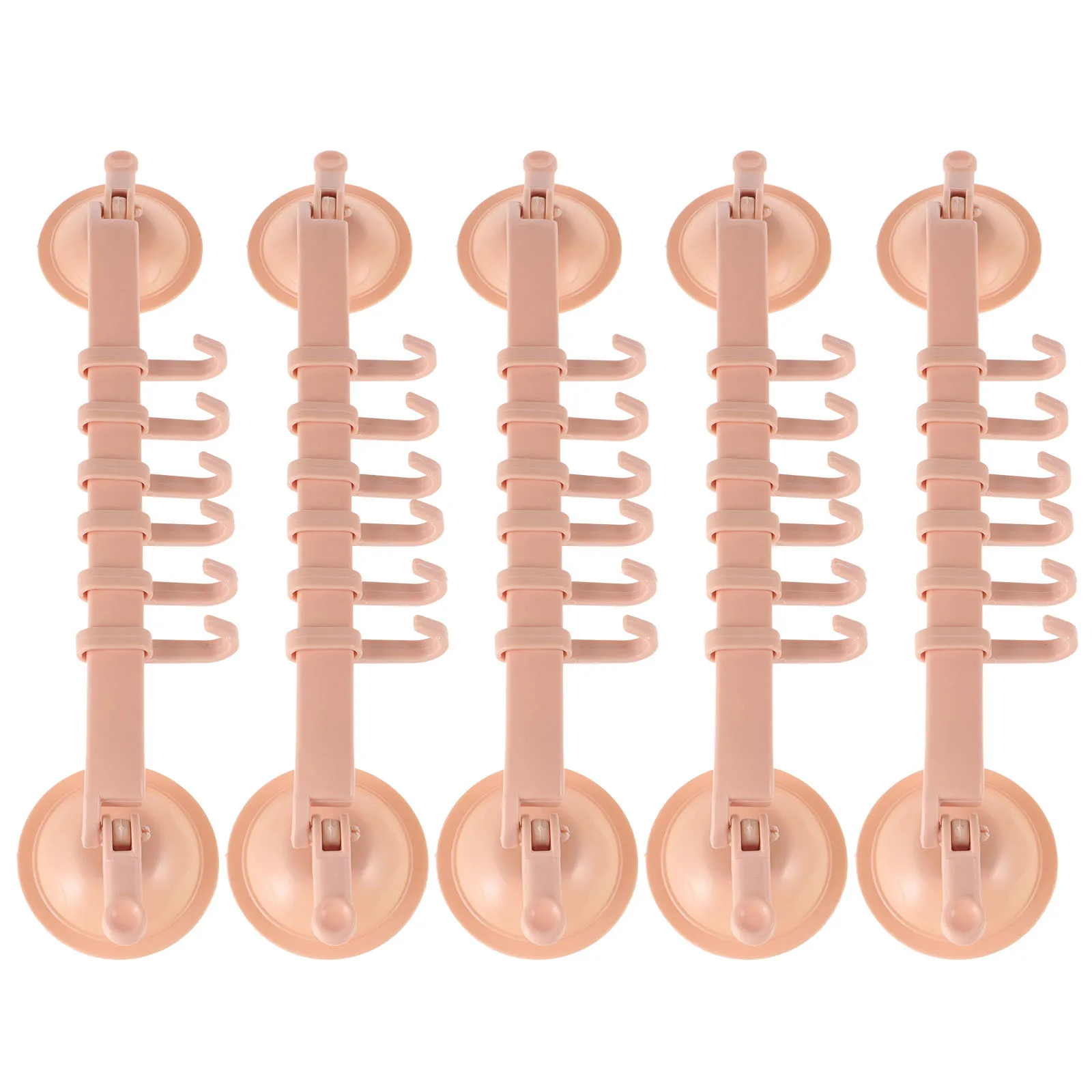 

5pcs Suction Cup Hooks Wall Mounted Coat Rack Home Storage Bath Towel Kitchen Hanging Shelf Space Saving Removable Bedroom