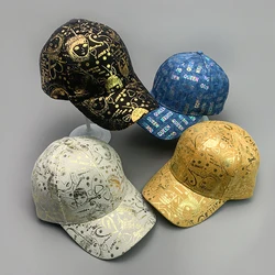 Nuevo Kpop brillante reflectante Graffiti carta hombres mujeres gorras de béisbol algodón cómodo calle Tie-dyed moda deporte gorras de Hip Hop