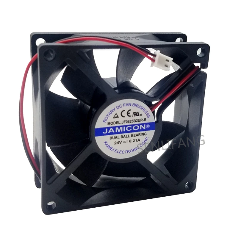 For JAMICON JF0825B2UR-R DC 24V 0.21A 2-Wire 80x80x25mm Server Cooler Fan