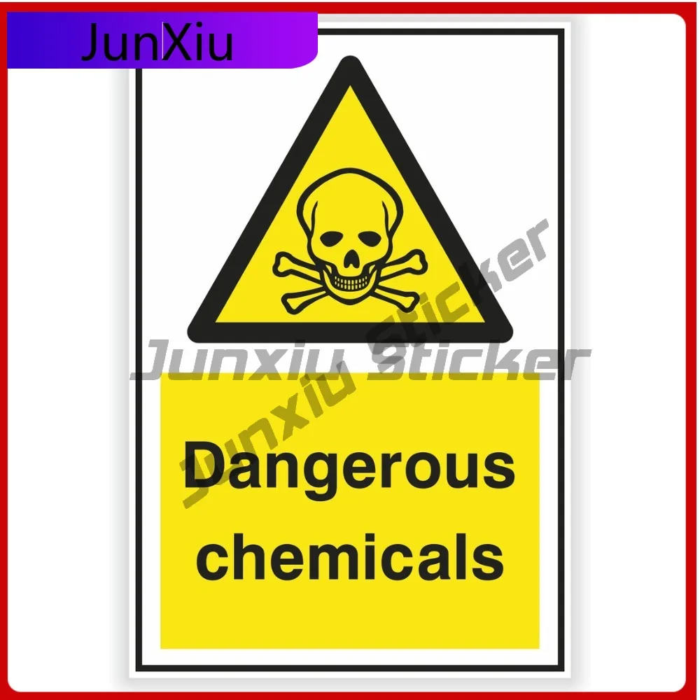 

Danger Dangerous Chemical Safety Warning Cute Wall Window Scratch Cover Vehicle Decor Vinyl Decal For Car Truck SUV Window