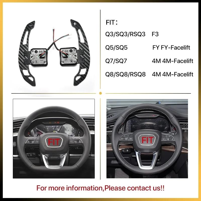 Quick ReleaseTDD Real Carbon Fiber Magnetic Shifter A1 A3 A5 A8 Q3 Q4 Q5 Q7 Q8 S1 S3 S5 SQ5 SQ8 RS3 RS5 RSQ5 Shift Paddle - view 3