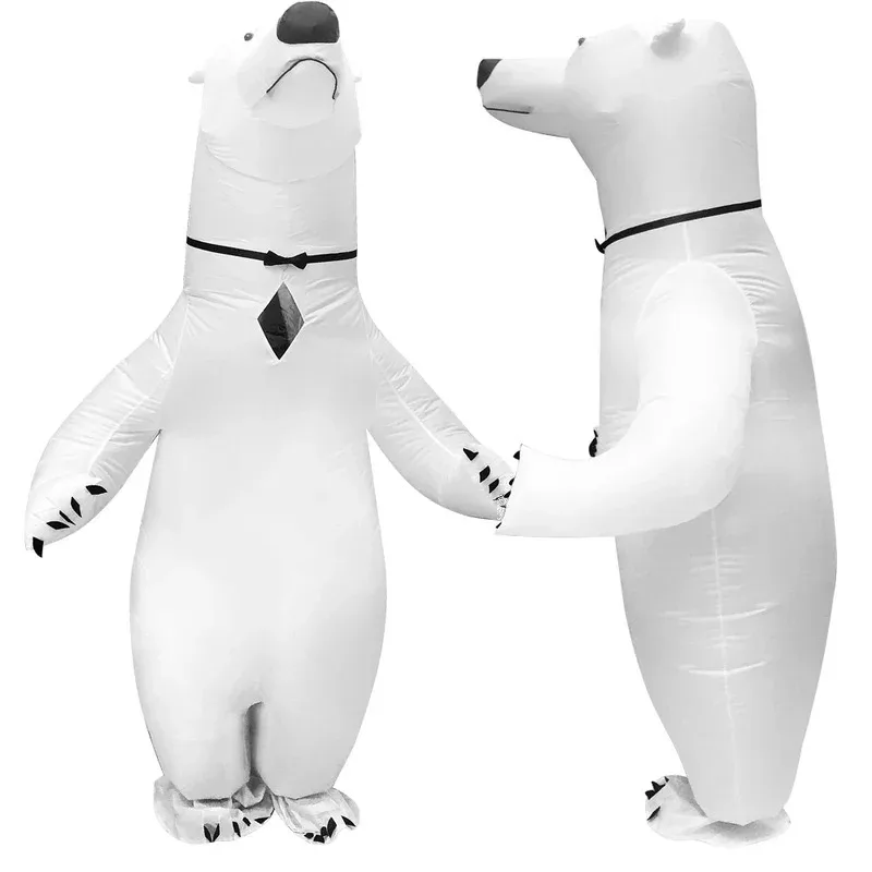 Costume gonfiabile dell'orso polare Vestito divertente degli animali svegli per il carnevale di Halloween Costumi Moascot Vestito da anime per feste cosplay