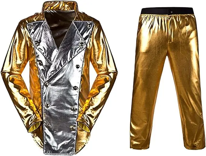 Gold Jacket Paired With Long Pants For World Tour Gold Medal Costumes