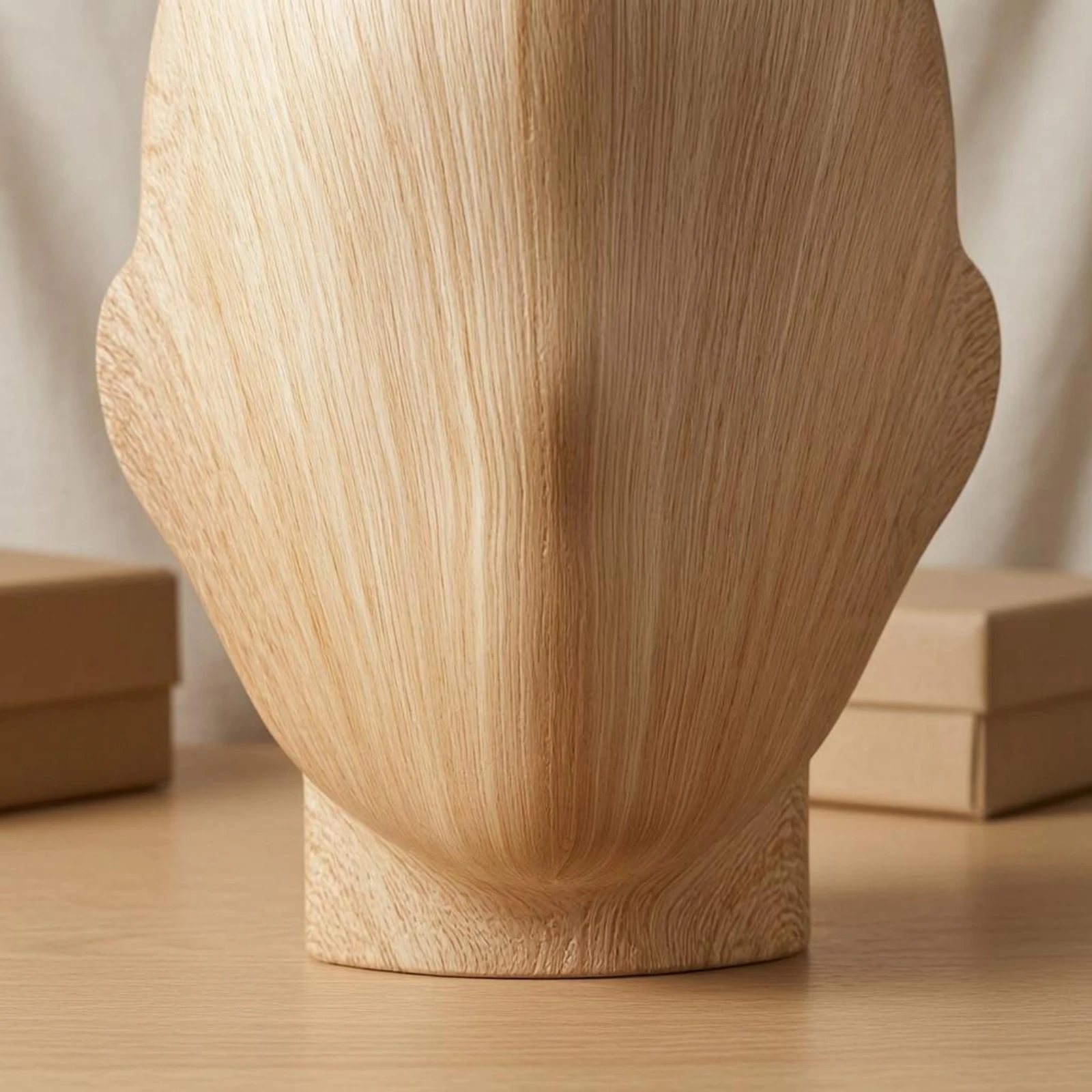 Mannequin Head Stand Wood-Grain Finish Hairpiece Display Head Hat Display Stand Tabletop Single-Piece