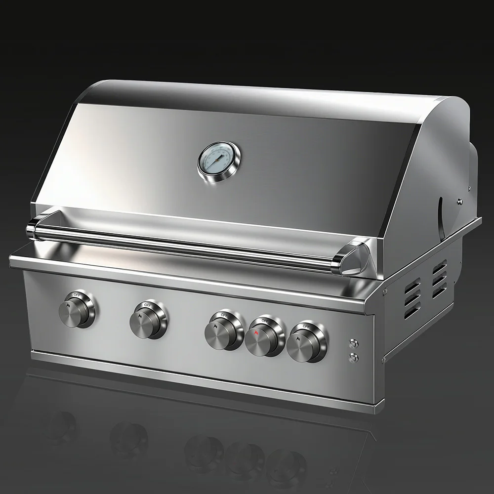STD Heavy-duty Luxury High-end Built-in 2B-6B 304 Stainless Steel Propane LPG NG Outdoor BBQ Grill Piezo Ignition Flame Safety