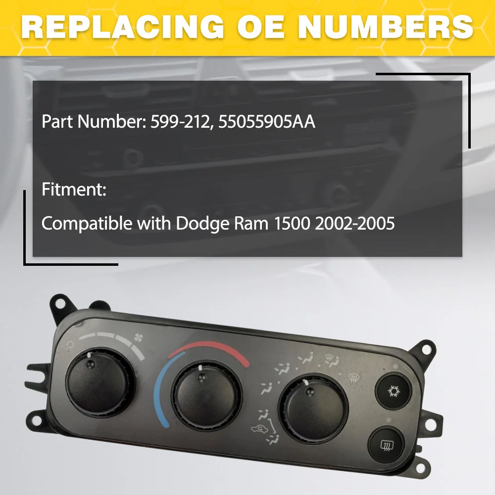 

For Dodge Ram 1500 2002 2003 2004 2005 Car A/C Air Conditioner Heater Climate Control Module 599-212, 55055905AA