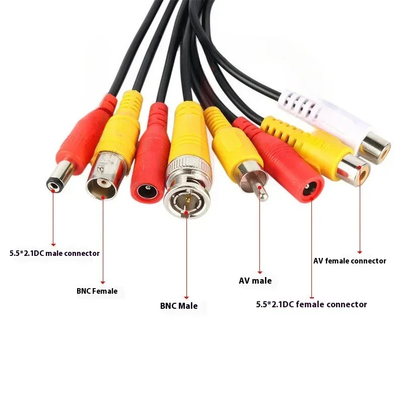 GX12 Four-core Aviation Head Camera Host Conversion Cable Vehicle Monitoring Pure Copper Video Cable RCA/DC/BNC Adapter Cable