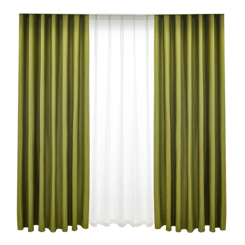 French Velvet Wheat Embossed Curtains Balcony Living Room Bedroom Bay Window Light Luxury Thickened New Blackout Cloth Custom