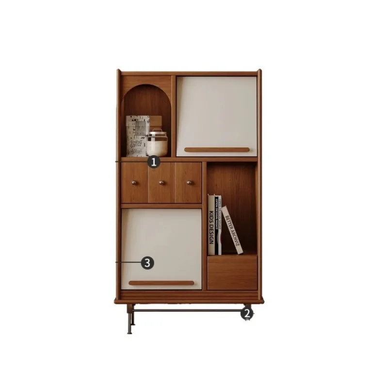 Medieval solid wood six-chest cabinet, bedside cabinet, bedroom locker
