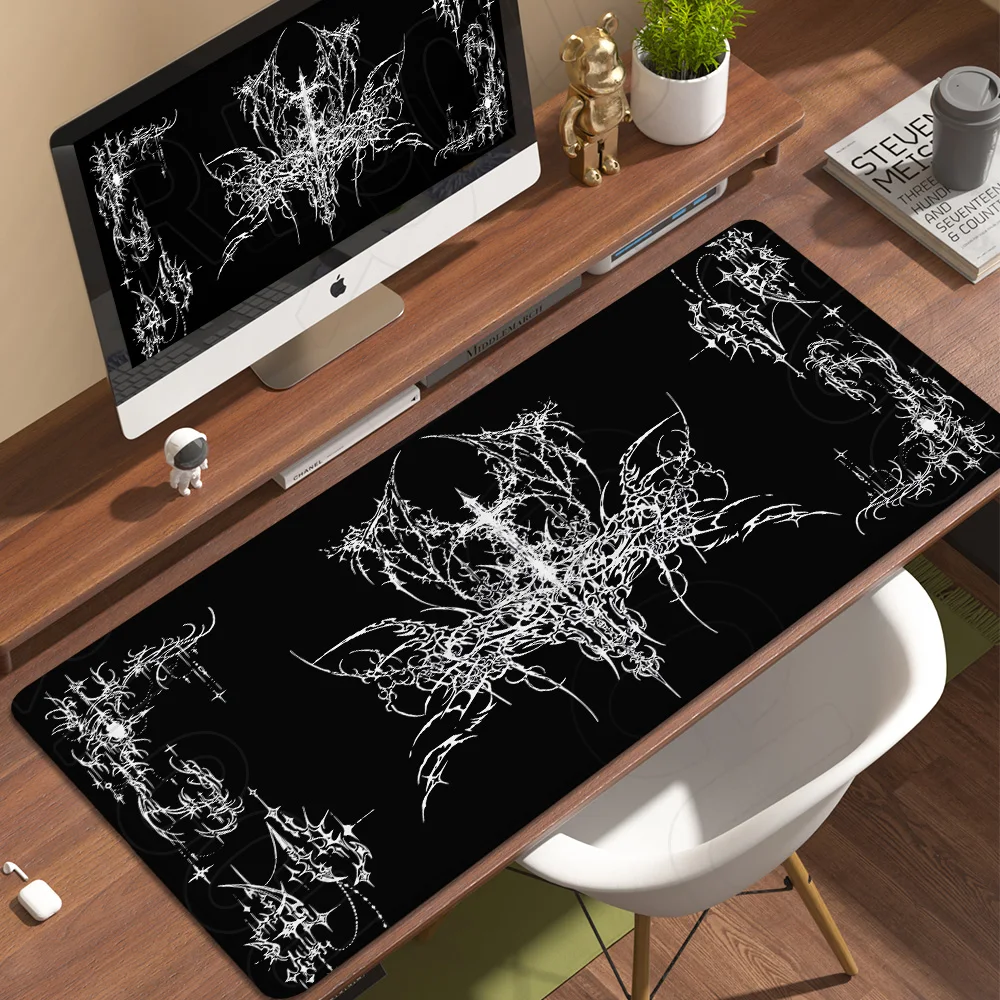 XXL HD printing Gothic Black White Mouse Pad Non-slip Rubber Gamer Computer Desk mat Laptop Office Large placemat MousePad Rug