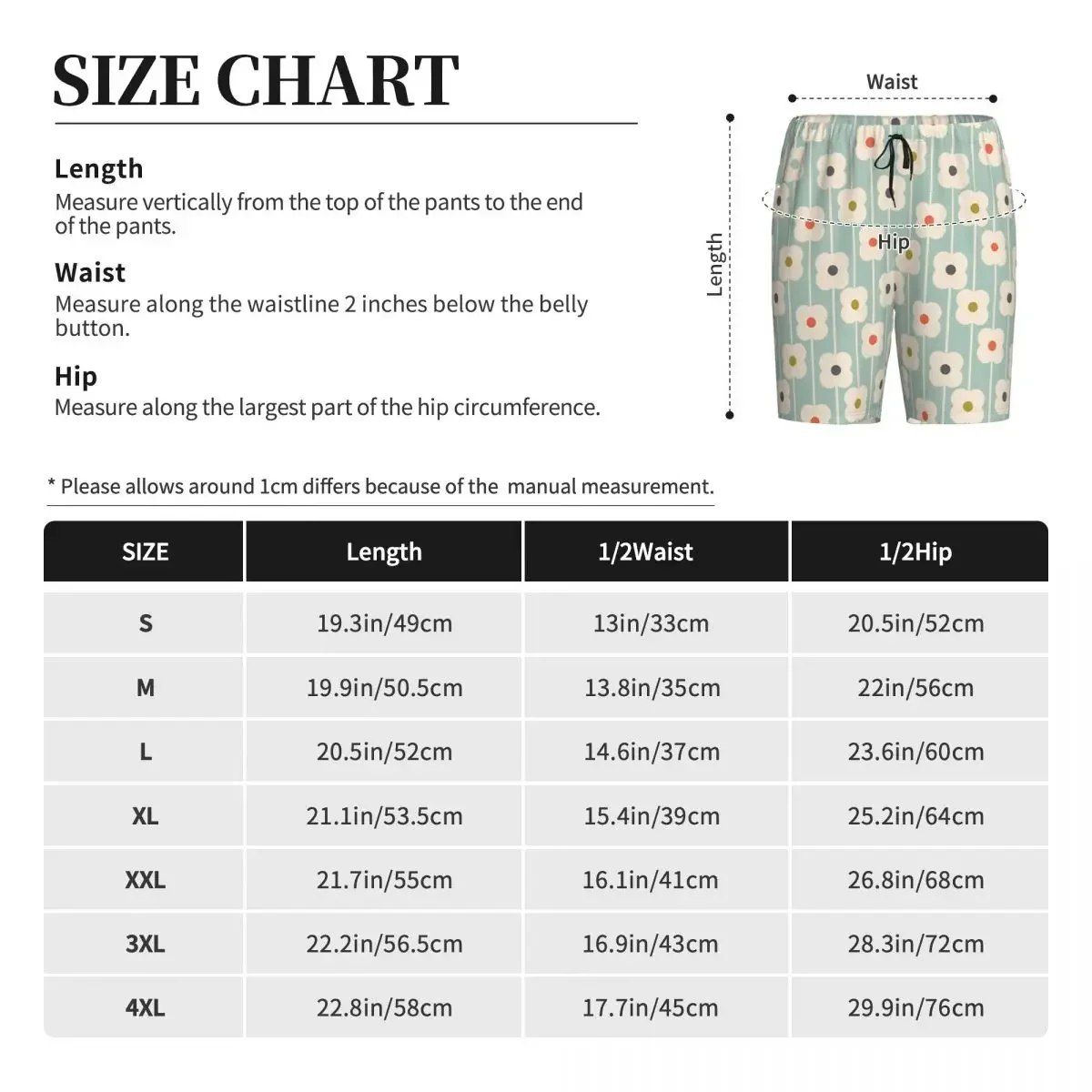 Custom Orla Kiely Abacus Flowers Pajama Shorts Sleepwear Men Elastic Waistband Scandinavian Pattern Sleep Short Pjs with Pockets