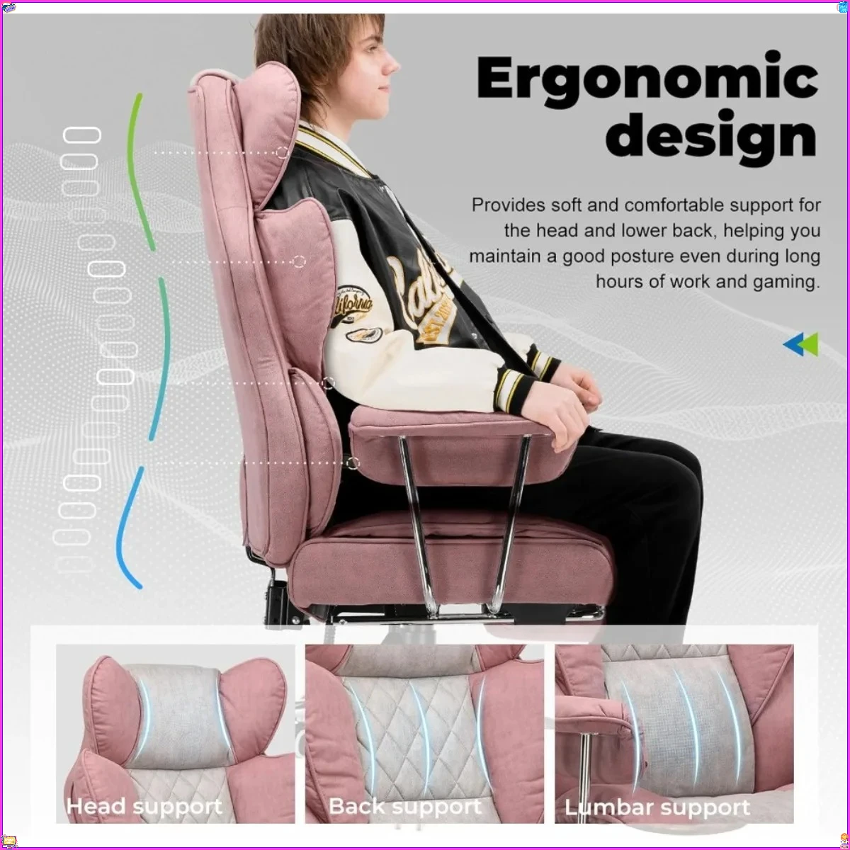 Big and Tall Office Chair, High Back Leather Gaming Chair with Footrest, Executive Ergonomic Office Chair with Pocket Spring