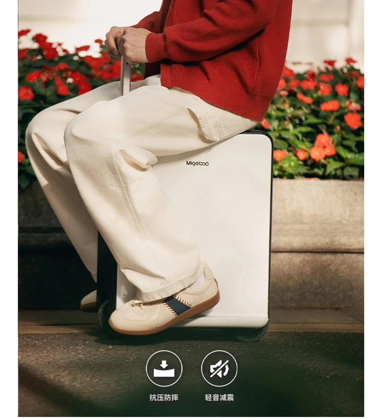 Electric suitcase cycling can seat adults