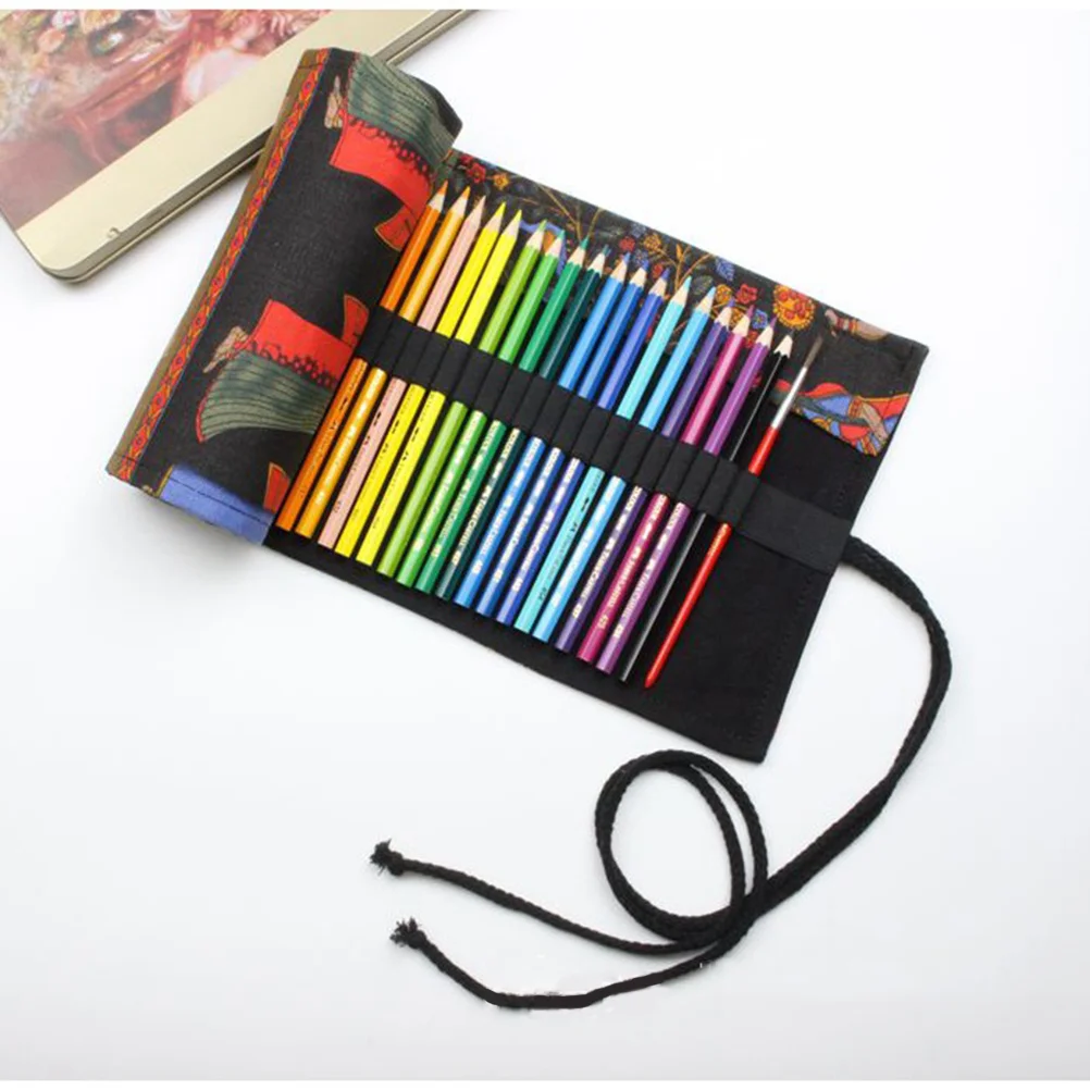 Colored Pencils Case Canvas Pouches Manual Paint Brush Storage Men and Women Brushes