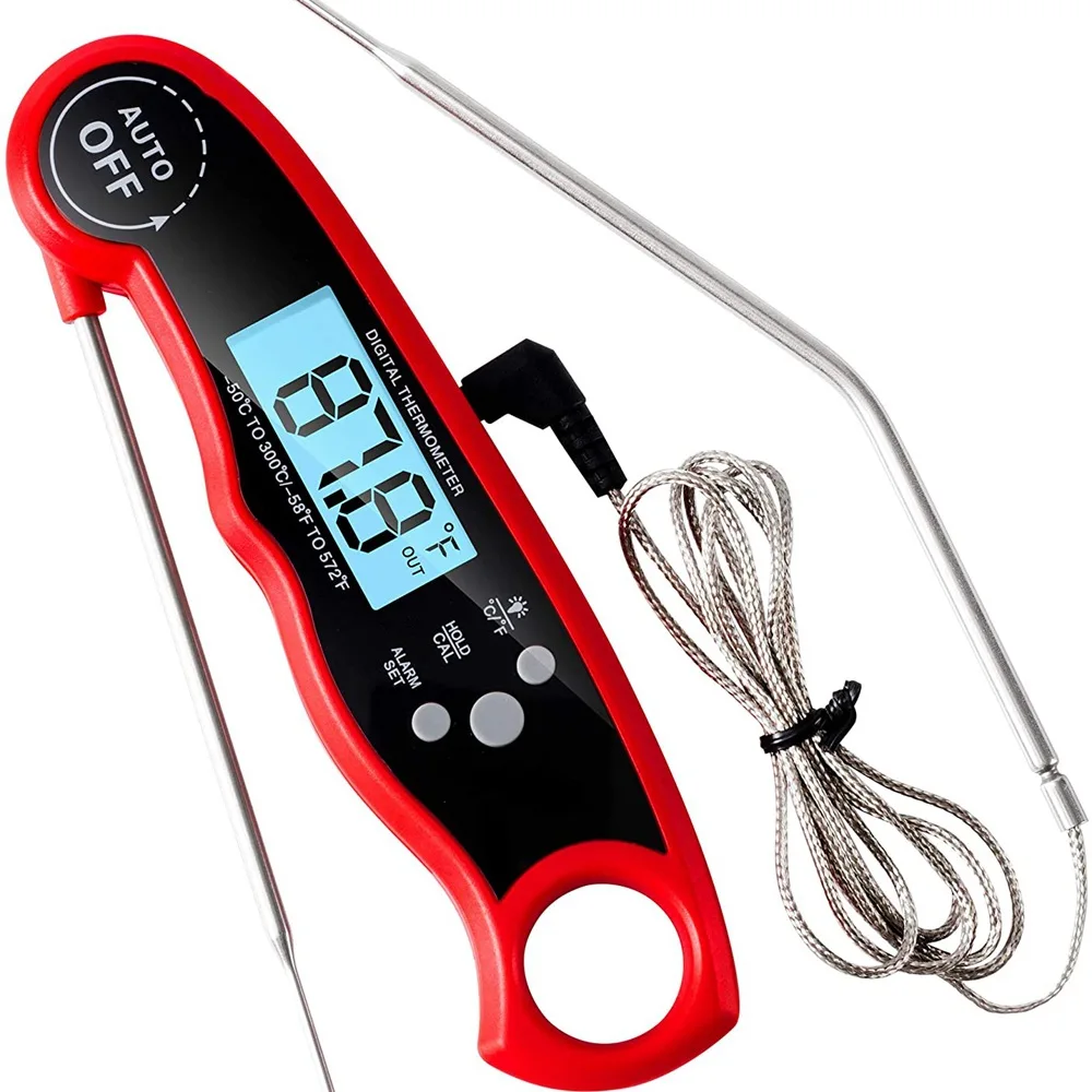 Digital Dual Probe Food Thermometer Alarm Display Oven BBQ Meat Cooking Thermometer