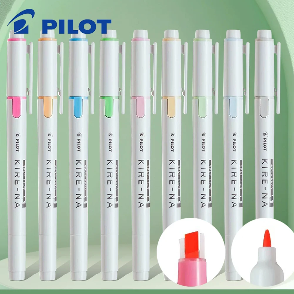 

5/10pcs Japan Pilot KIRE-NA Dual-Tip Soft Brush Highlighter 2-in-1 Fluorescent Marker Pen for Journaling Note Taking Stationery