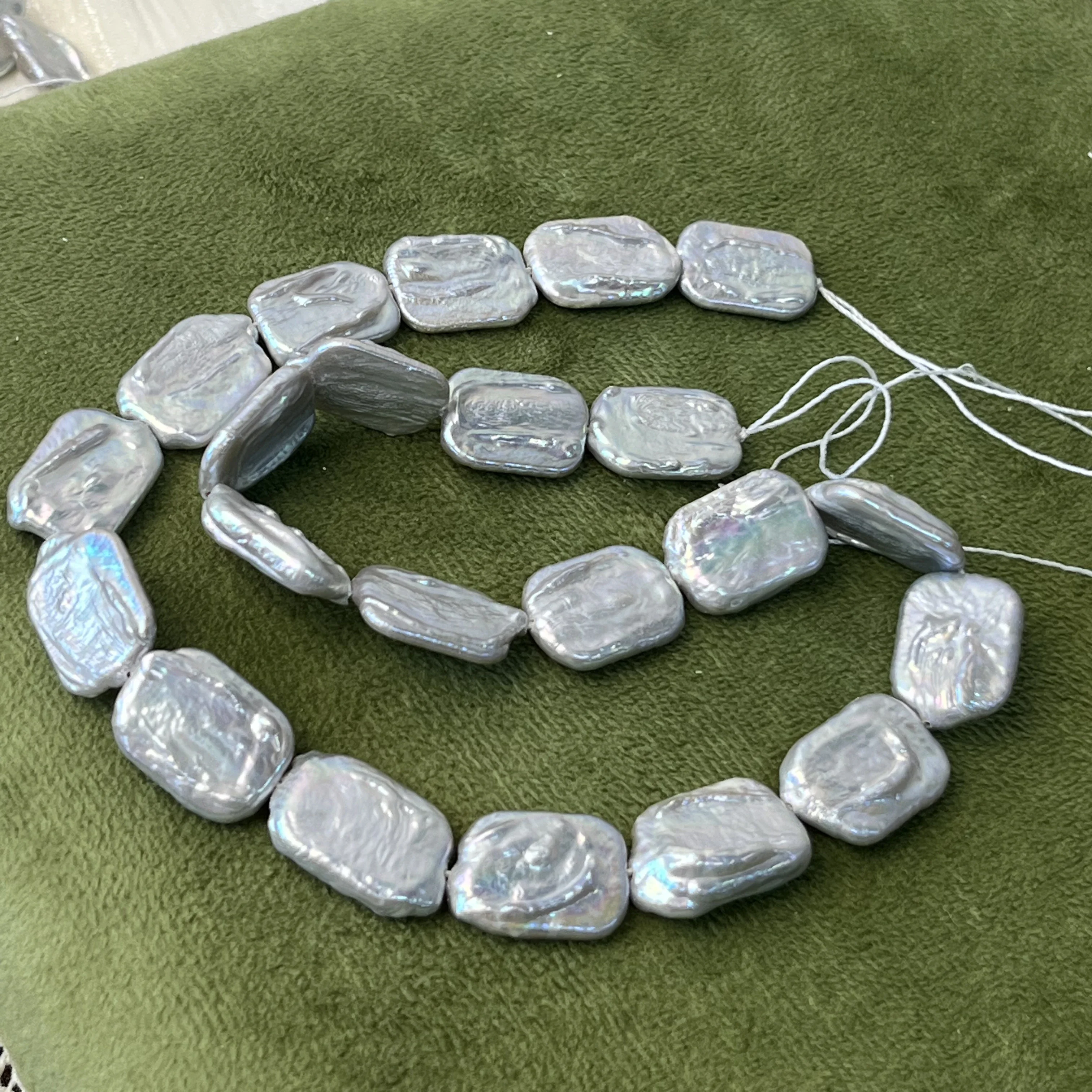Natural Freshwater Baroque Pearl 12x16mm3A Square Gray Isolated Bead Jewelry MakeDIY Necklace Bracelet Accessories Women Wedding