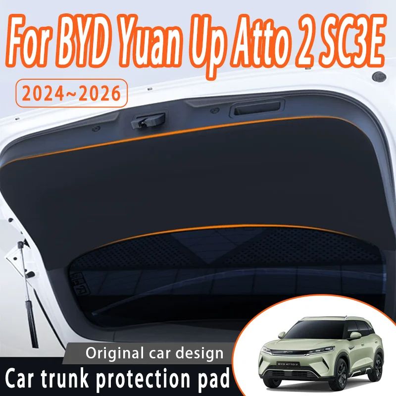 

Защитная накладка на багажник автомобиля для BYD Yuan Up Atto 2 SC3E 2024 ~ 2026 2025, автоматический защитный коврик от грязи, аксессуары для интерьера