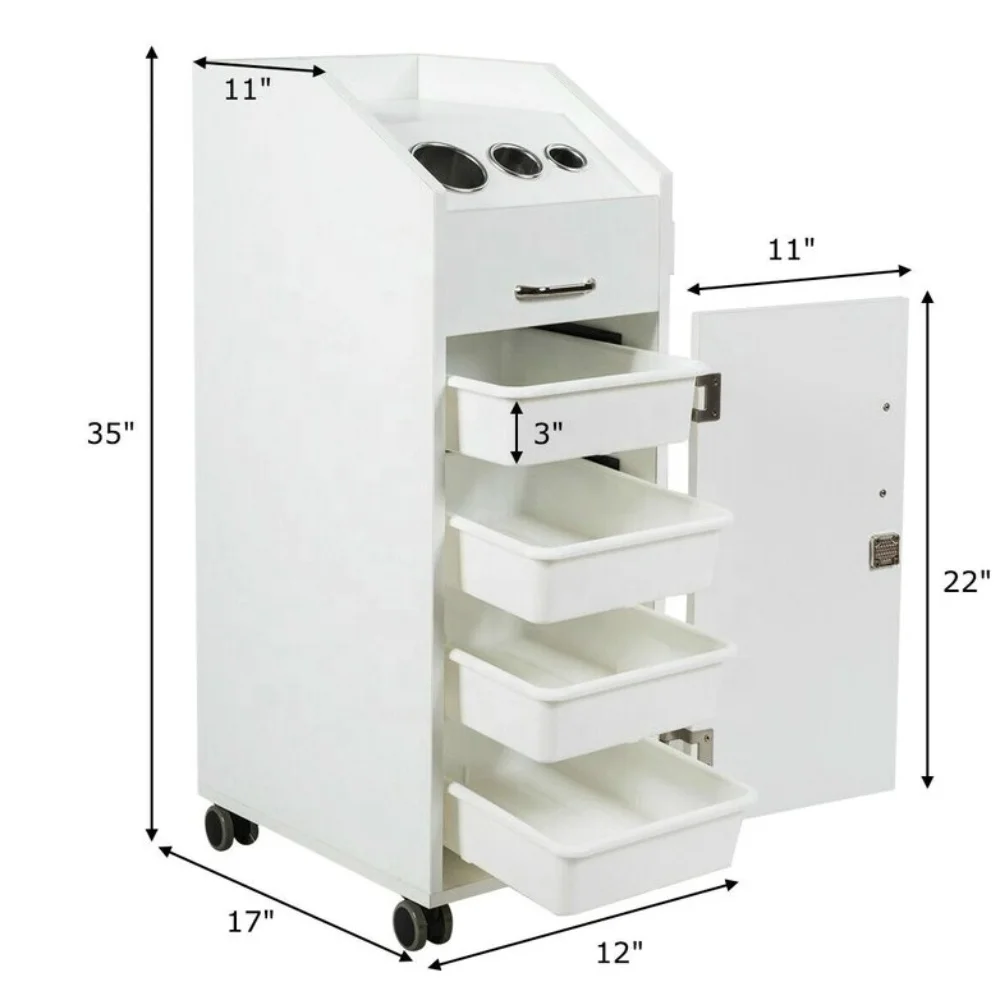 عربة صالونات التجميل المعدنية Wayfair بسعر رخيص، عربة صالون الشعر المتينة، عربة عمل لصالونات الحلاقة #4