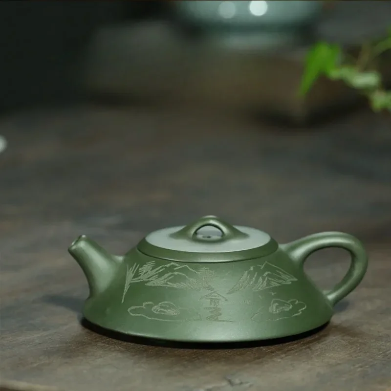 120ml Yixing Tea Pot Purple Clay Filter Stone Scoop Teapot Beauty Kettle Raw Ore Handmade Boutique Tea Set Customized Authentic