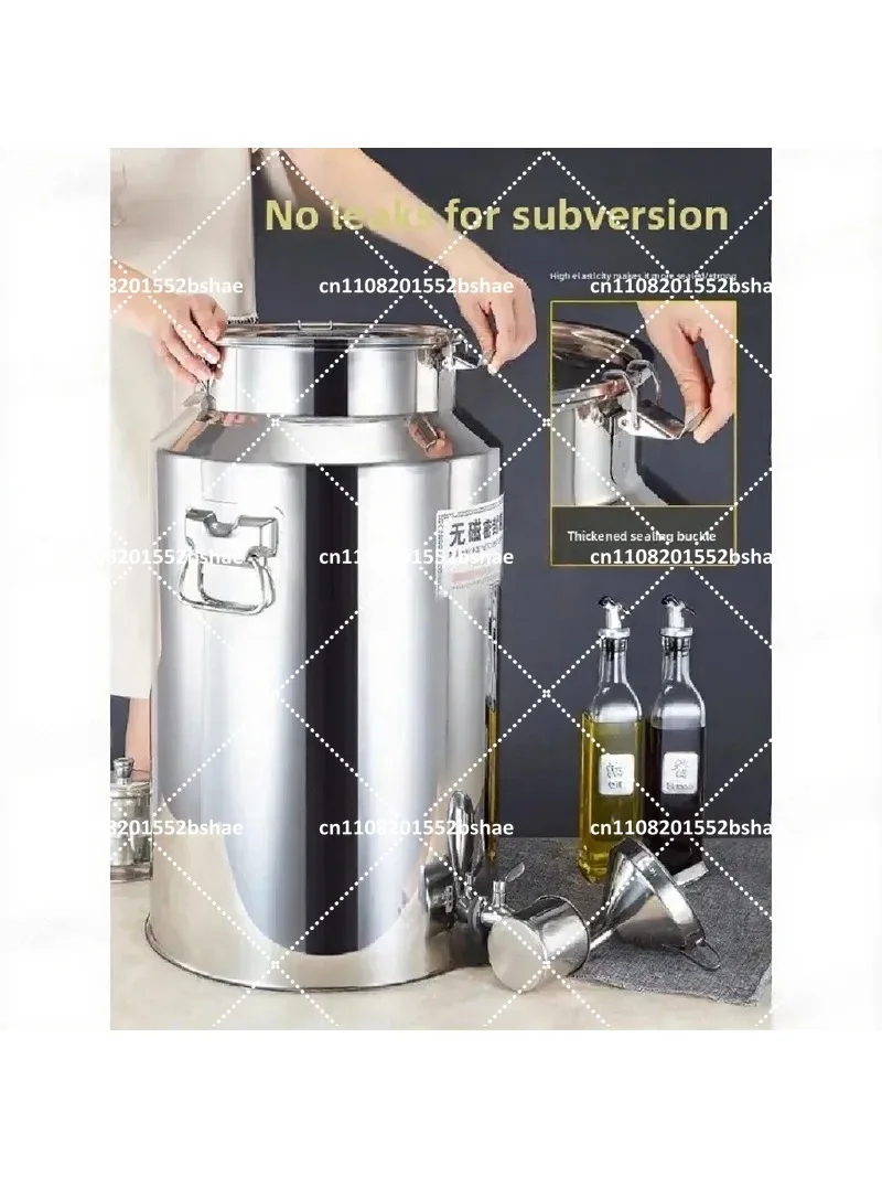 Stainless Steel 304 Faucet Sealed Tank Thickened Oil Drum with Wine Transport Drum