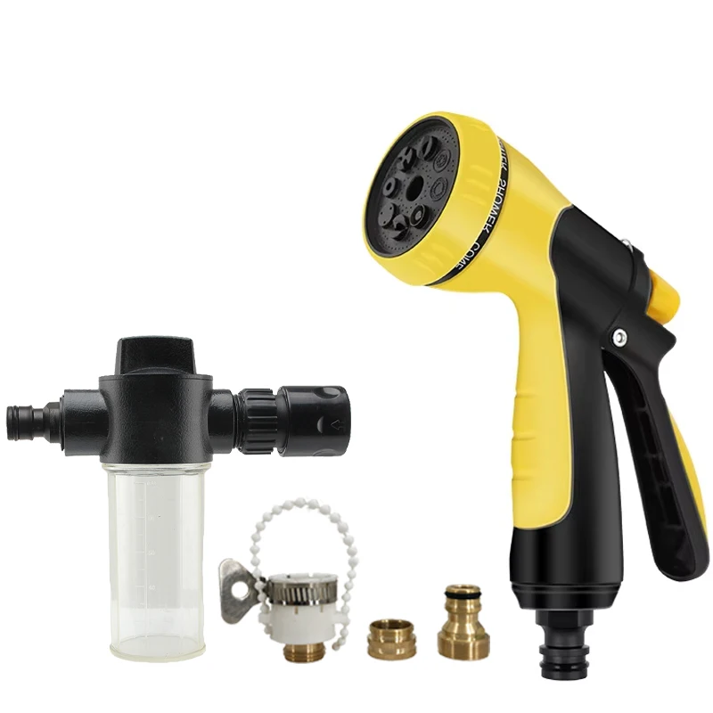 Foam Water Spray Gun Set, Adjustable Spray, Hose Accessories, With Foam Bottle Brass Quick Connector, Garden Plant Irrigation