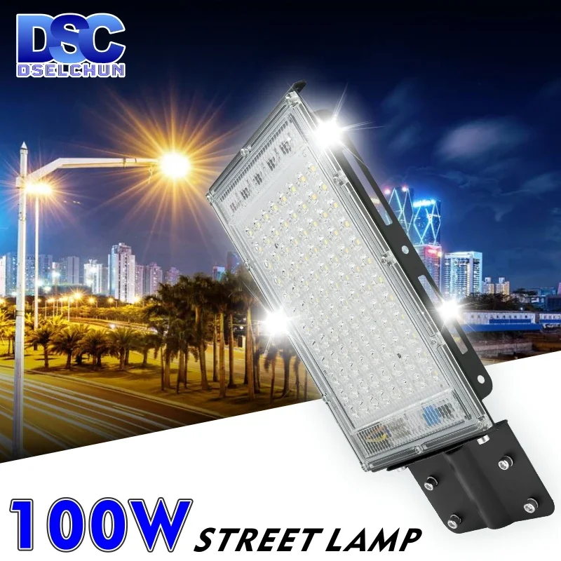 

100W LED Street Light AC 220V-240V Outdoor Floodlight Spotlight IP65 Waterproof Wall Light Garden Road Street Pathway Spot Light