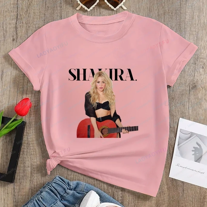 Famous Singer Shakira Classic Poster Women's Fashion Shirt, Everyday Casual Clothing, New Cotton Women's Short-sleeved T-shirt